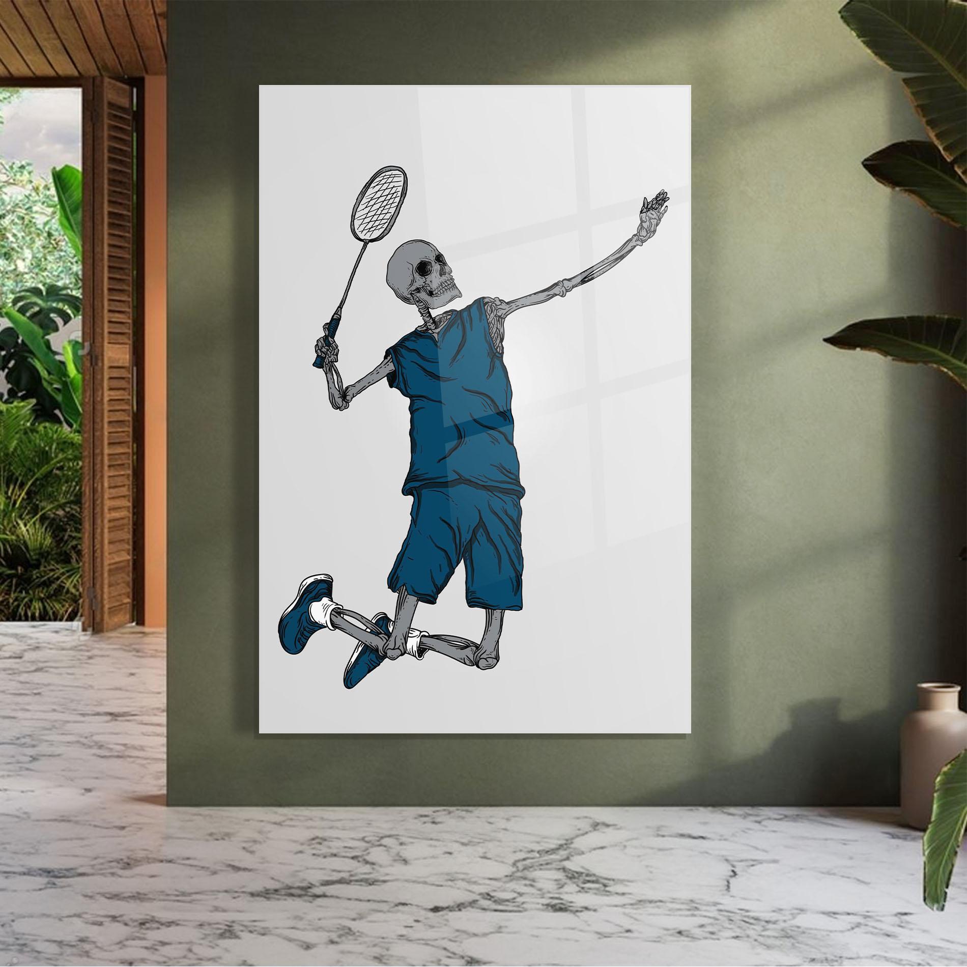 Glasbild Blue Skull Tennis mockup 7