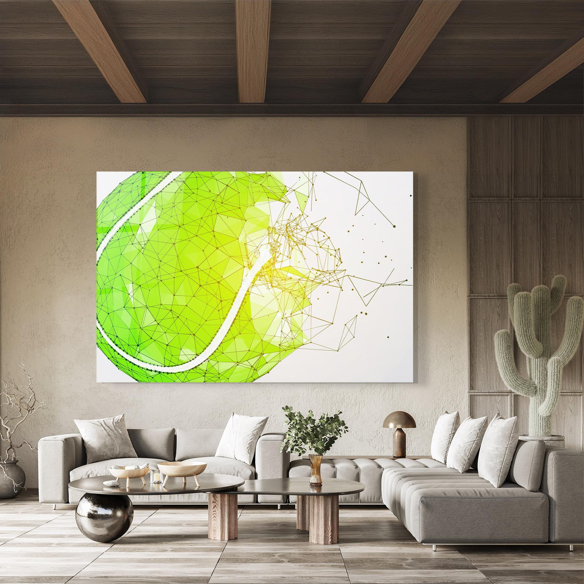 Glasbild Green Line Tennis mockup 8
