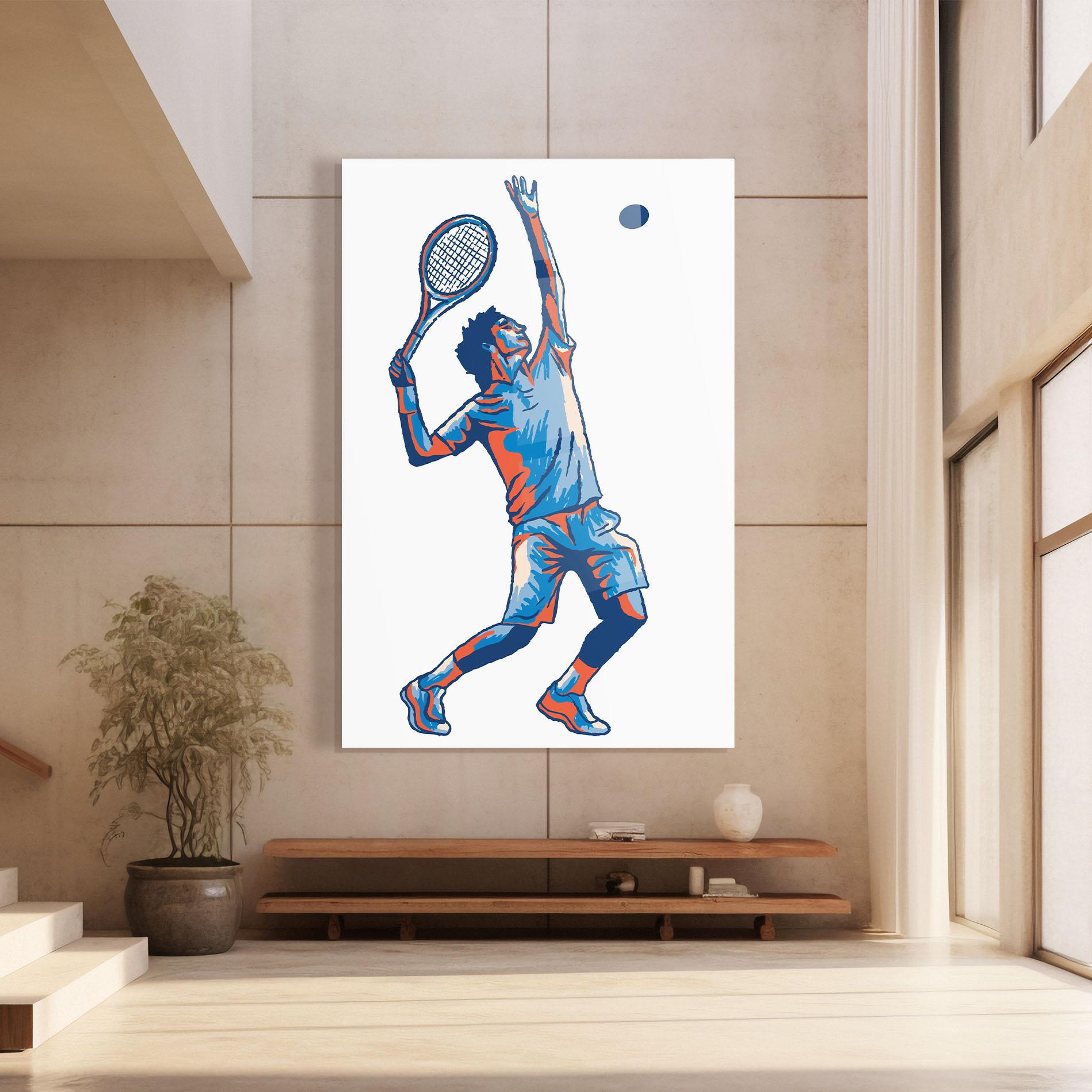 Glasbild Blue Red Tennis mockup 8