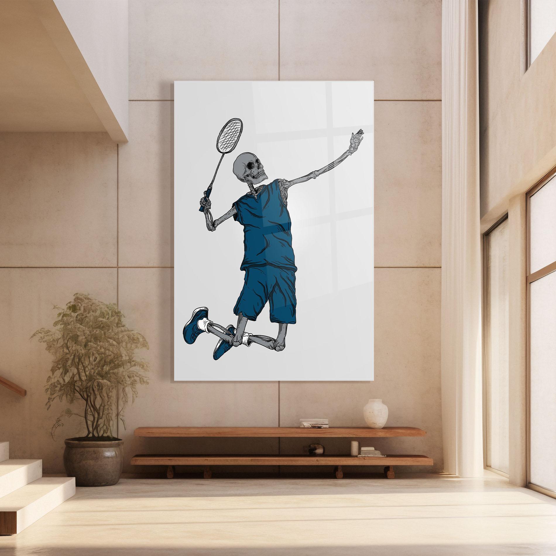 Glasbild Blue Skull Tennis mockup 8