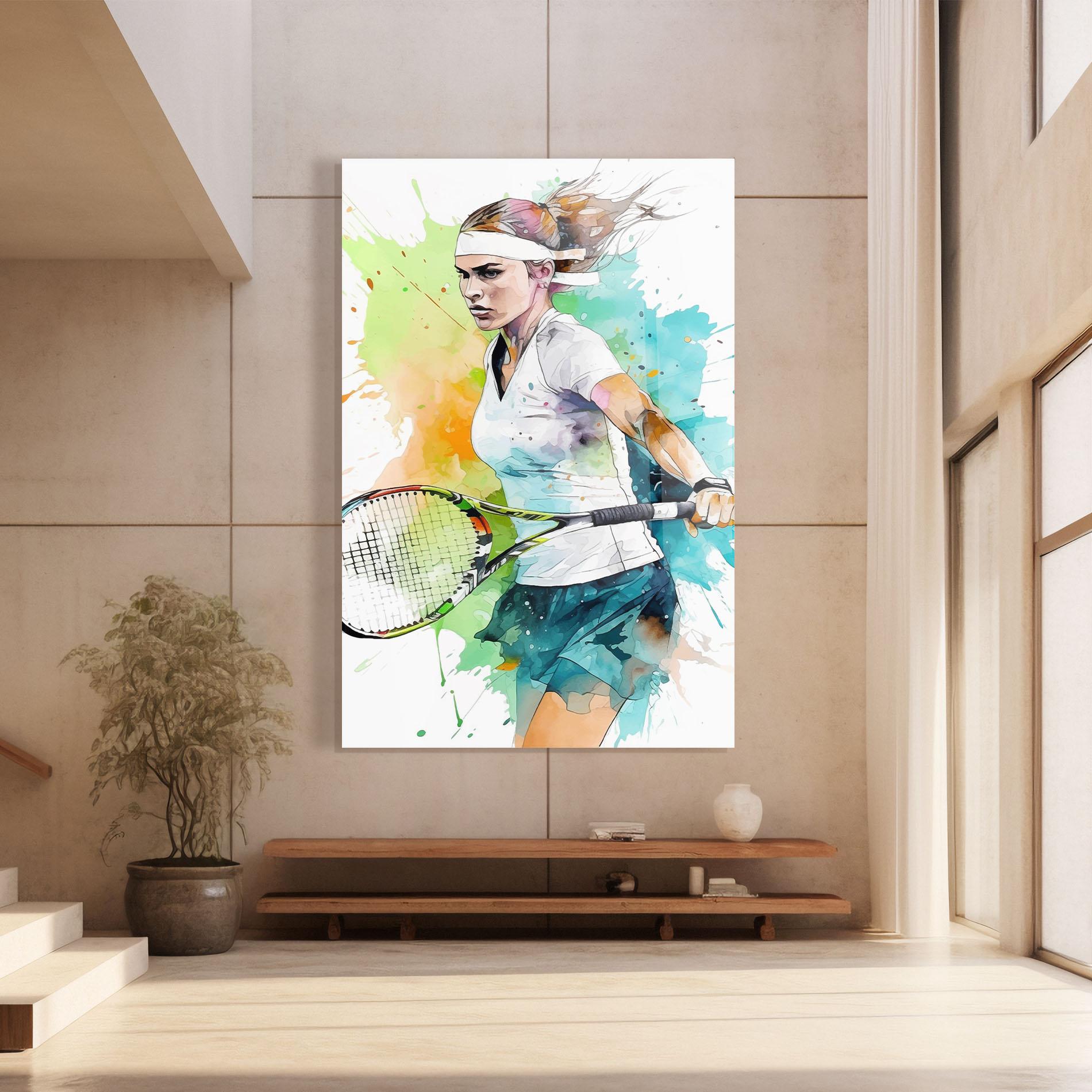 Glasbild Green Blue Tennis mockup 8
