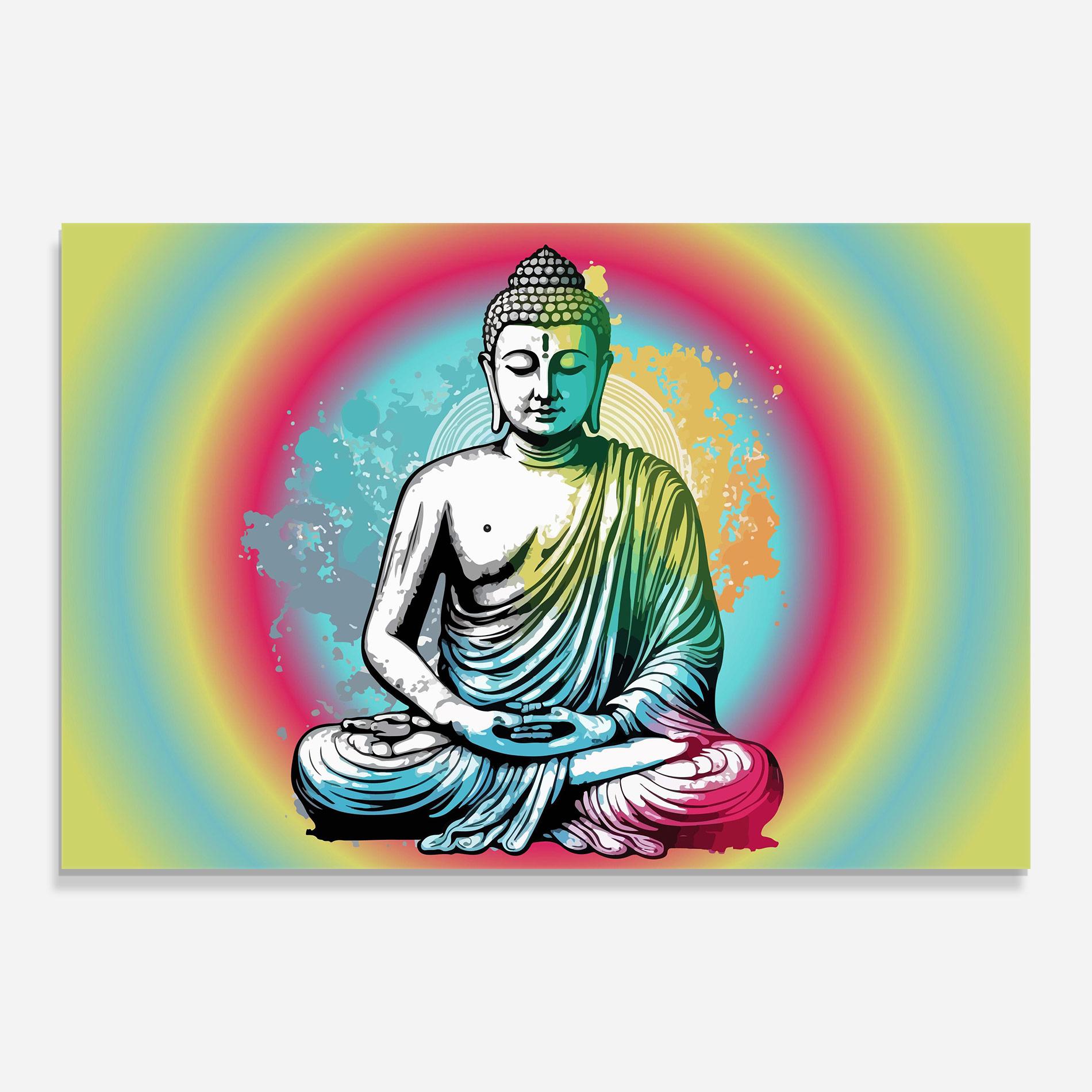 Glasbild Budha Yoga mockup 0