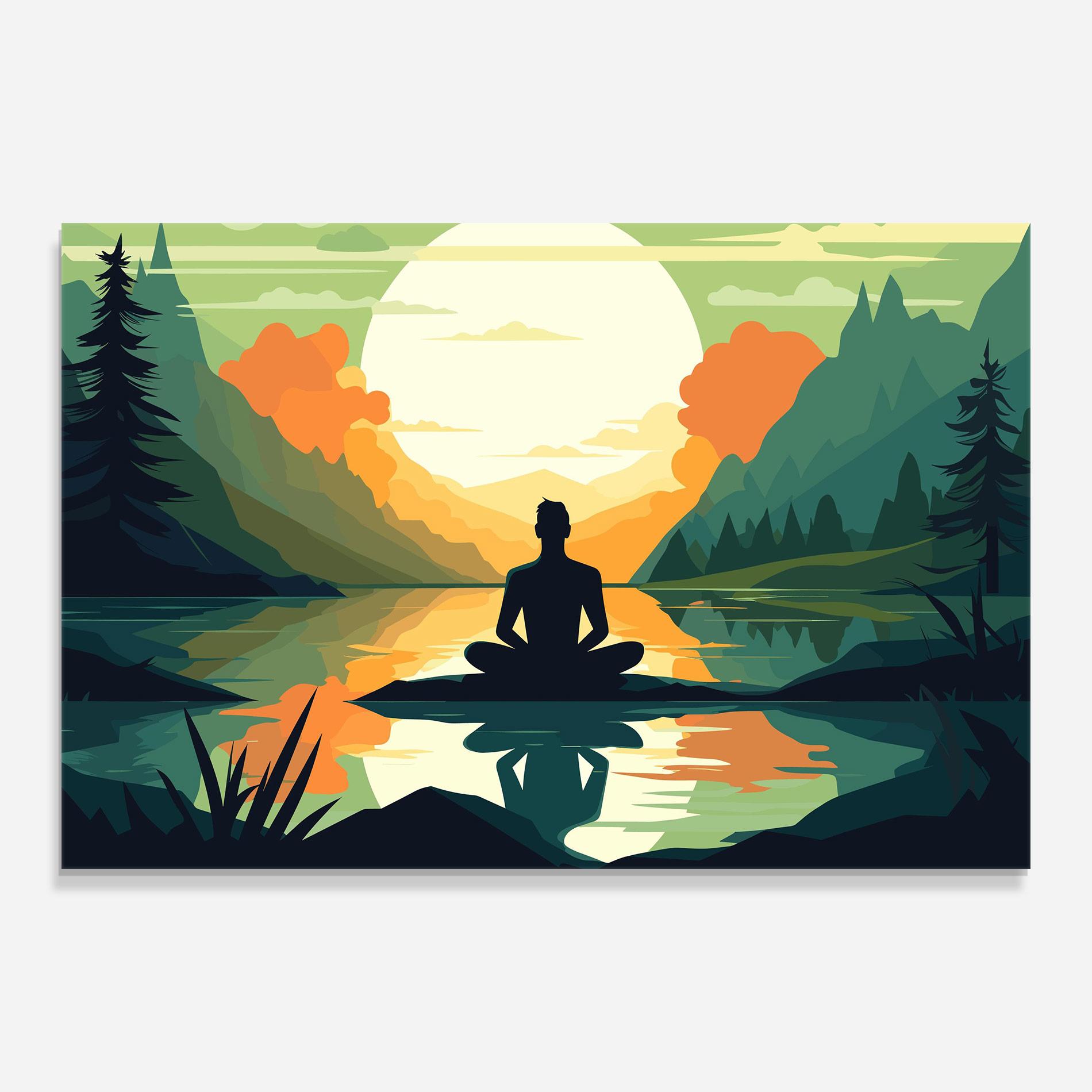 Glasbild Forest Yoga mockup 0