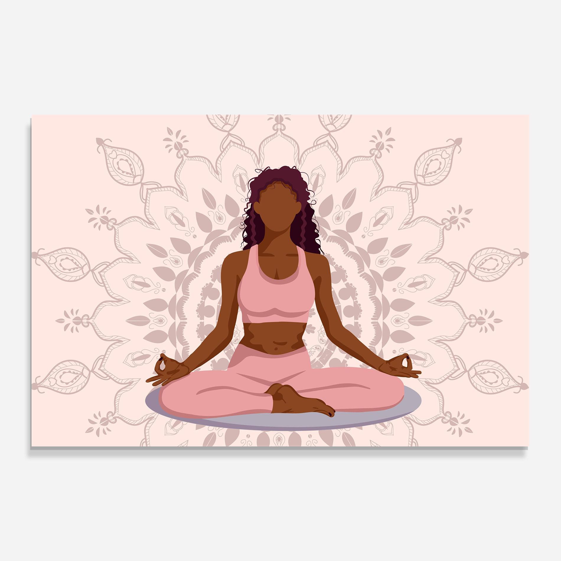 Glasbild Lotus Position mockup 0