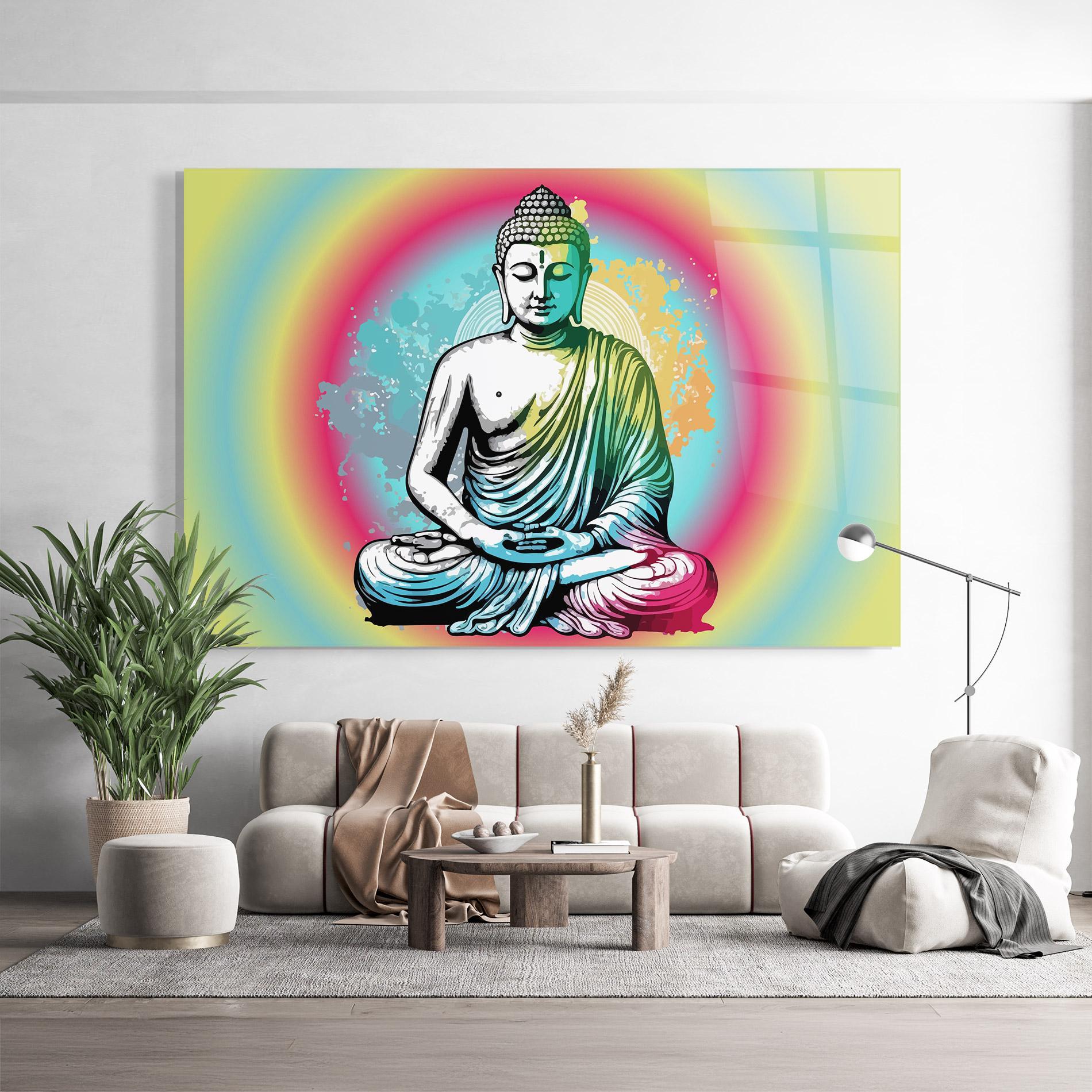 Glasbild Budha Yoga mockup 9