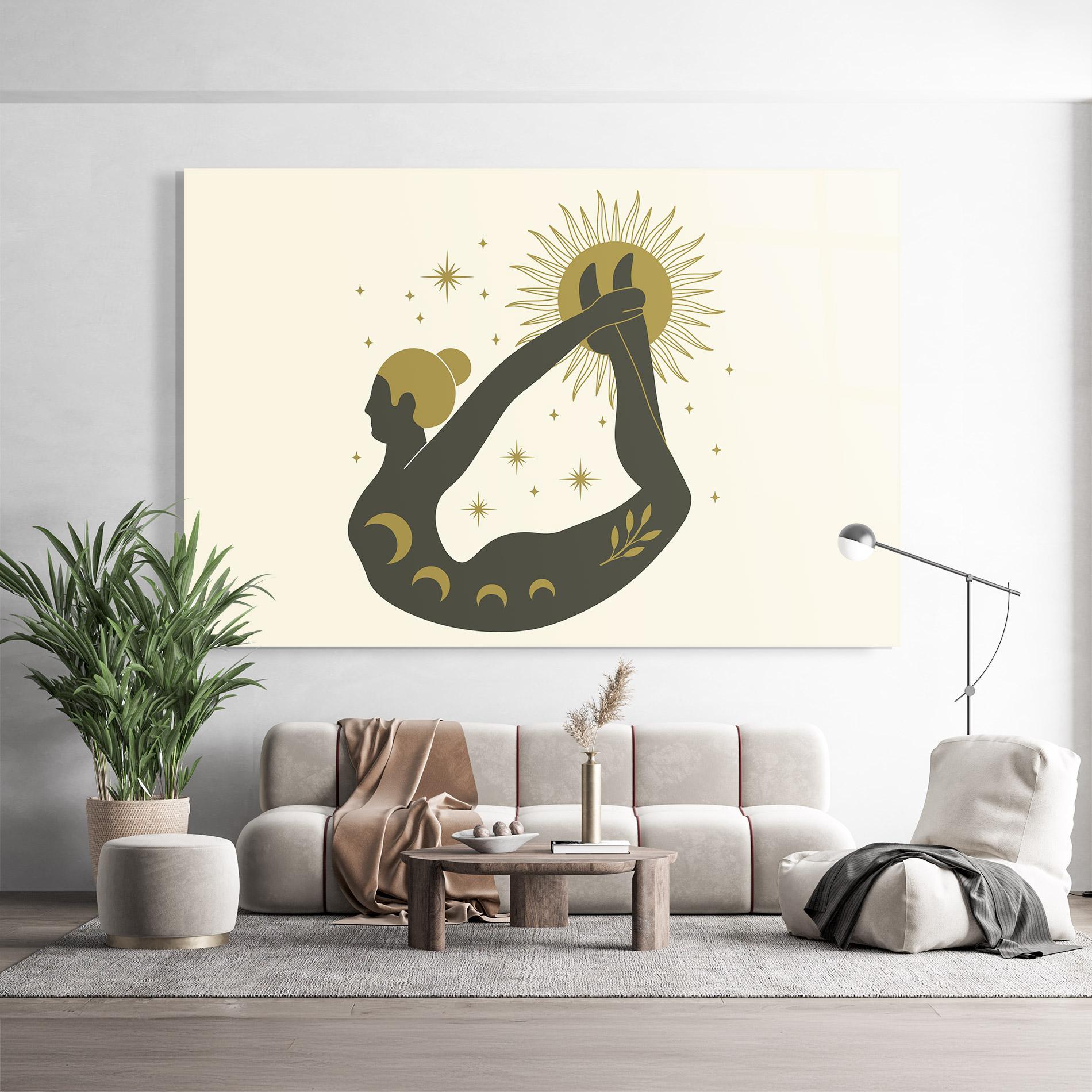 Glasbild Dhanurasana mockup 9