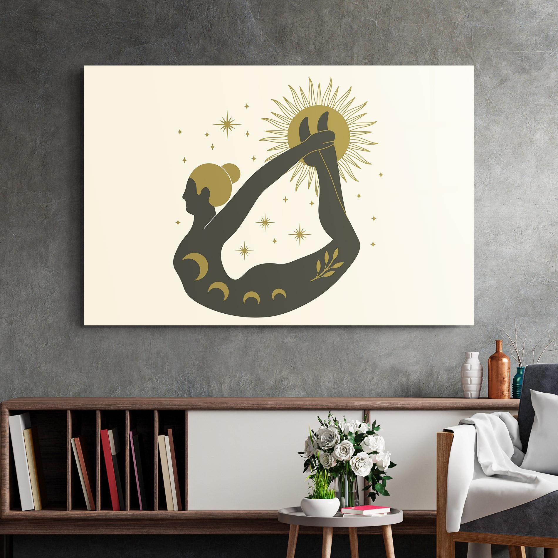 Glasbild Dhanurasana mockup 2