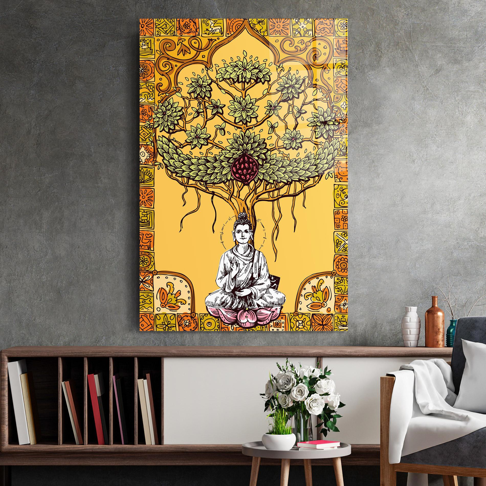 Glasbild Meditation Three mockup 2