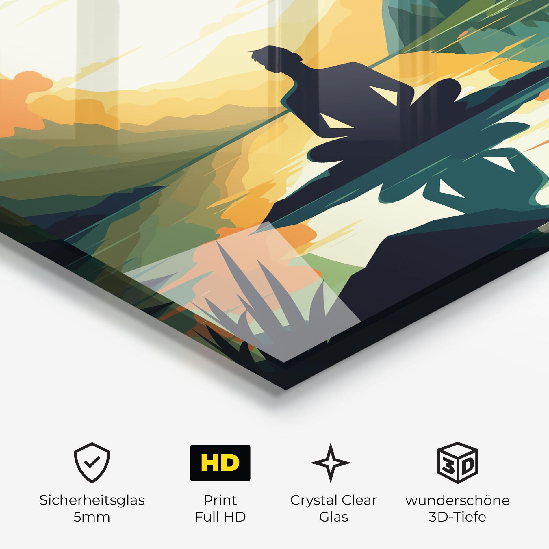 Glasbild Forest Yoga mockup 3