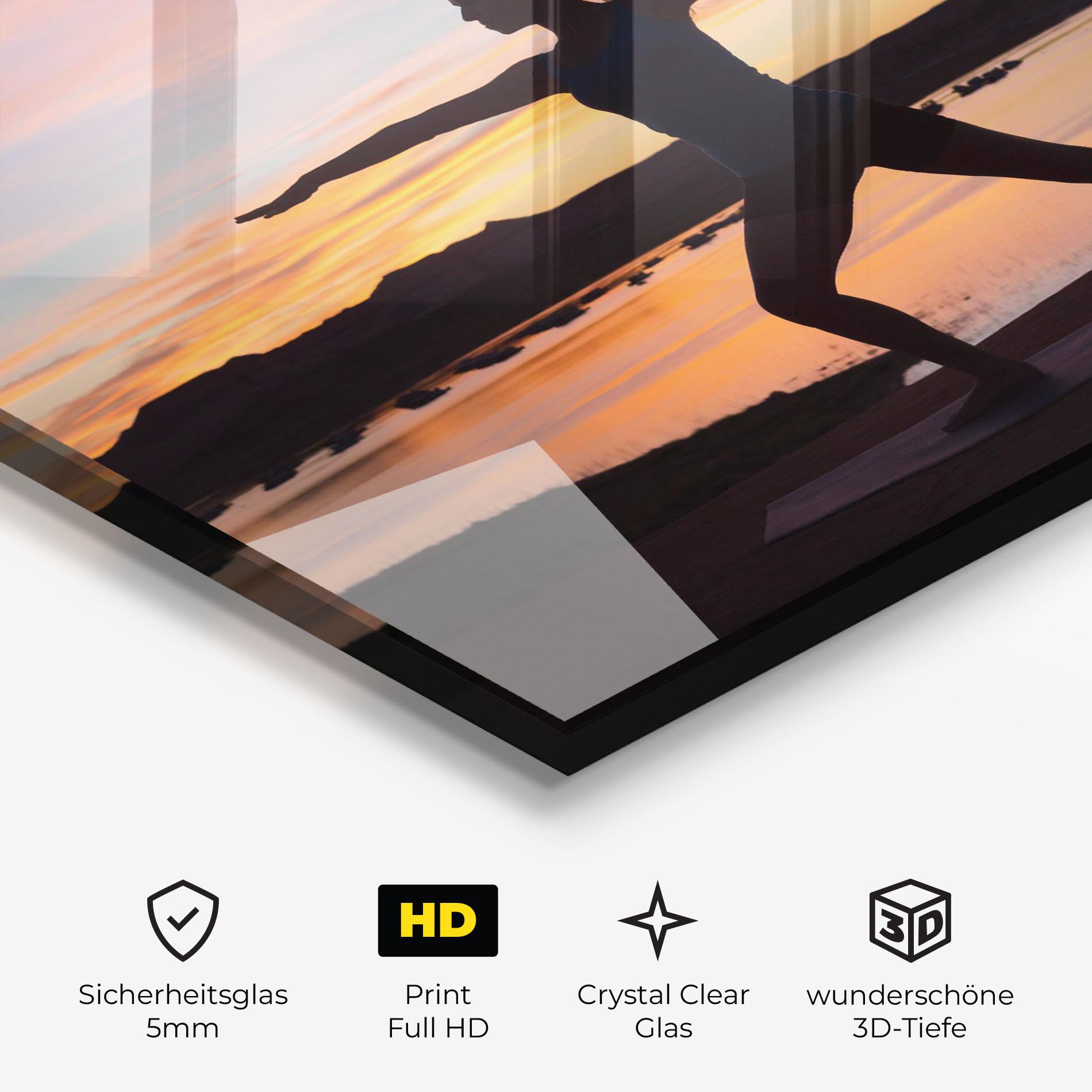 Glasbild Morning Yoga mockup 3