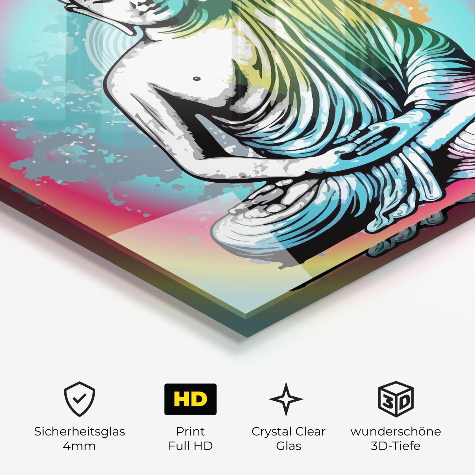 Glasbild Budha Yoga mockup 3