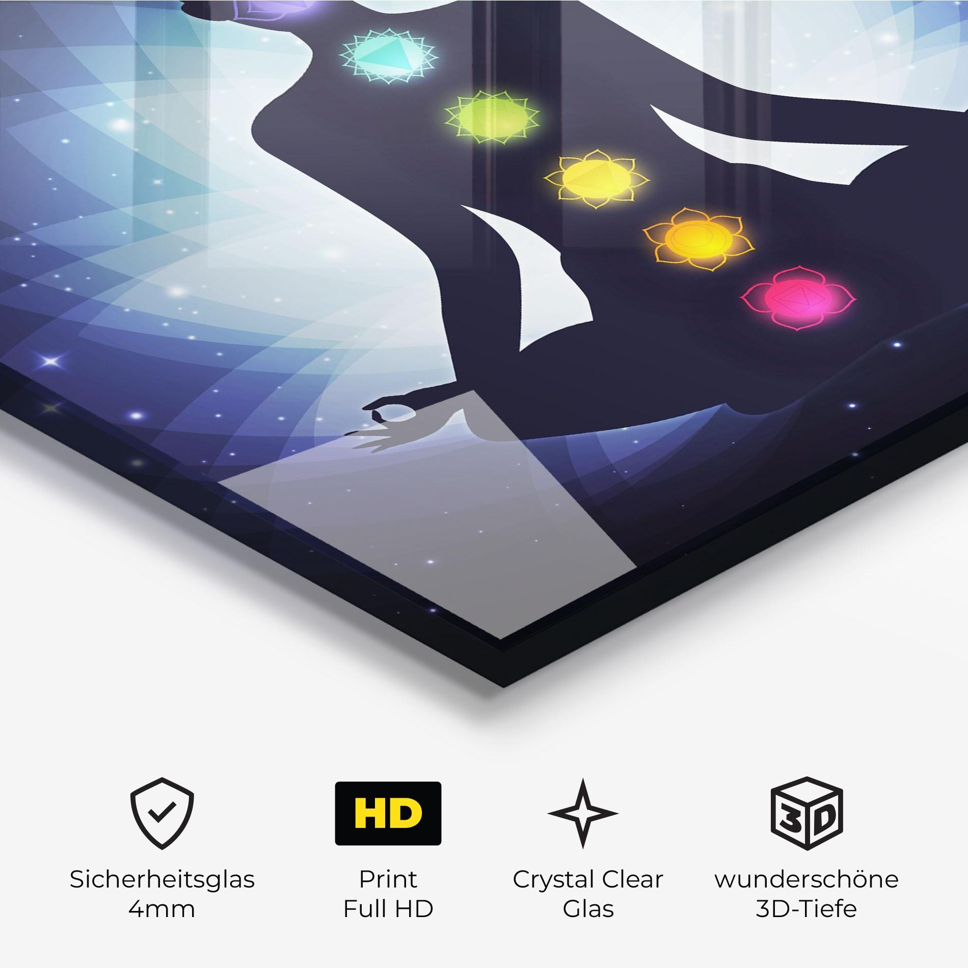 Glasbild Flower Meditation mockup 3