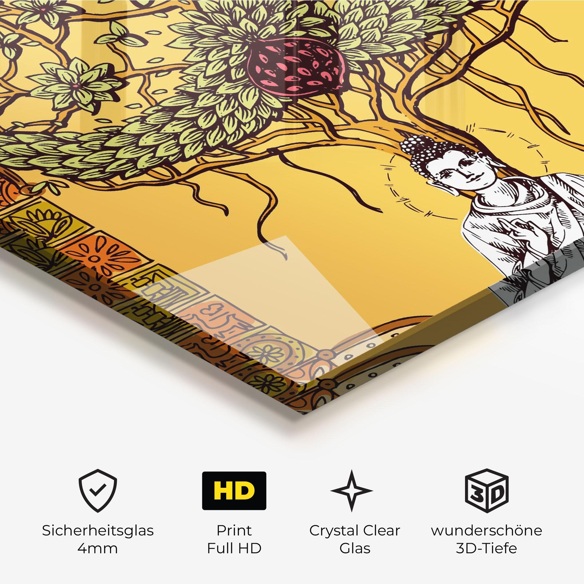 Glasbild Meditation Three mockup 3