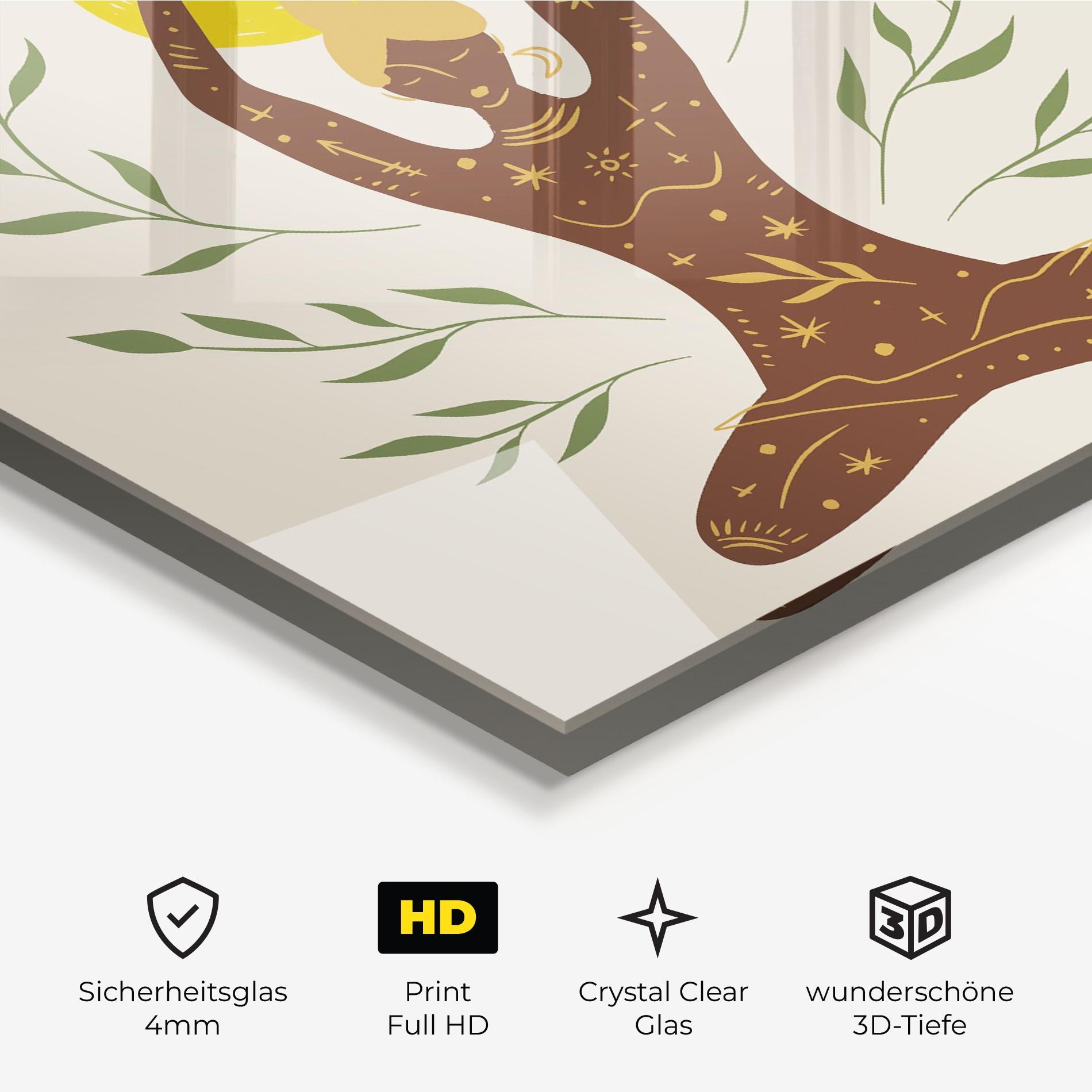 Glasbild Moon Girl Yoga mockup 3