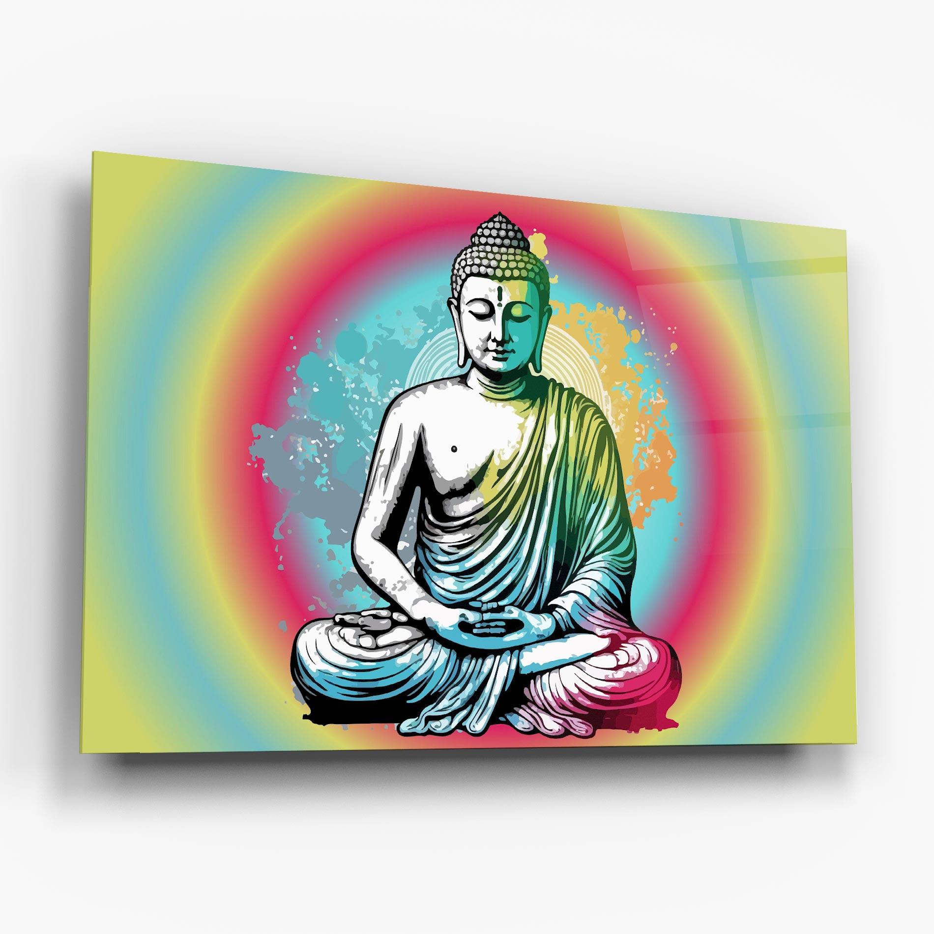 Glasbild Budha Yoga mockup 6