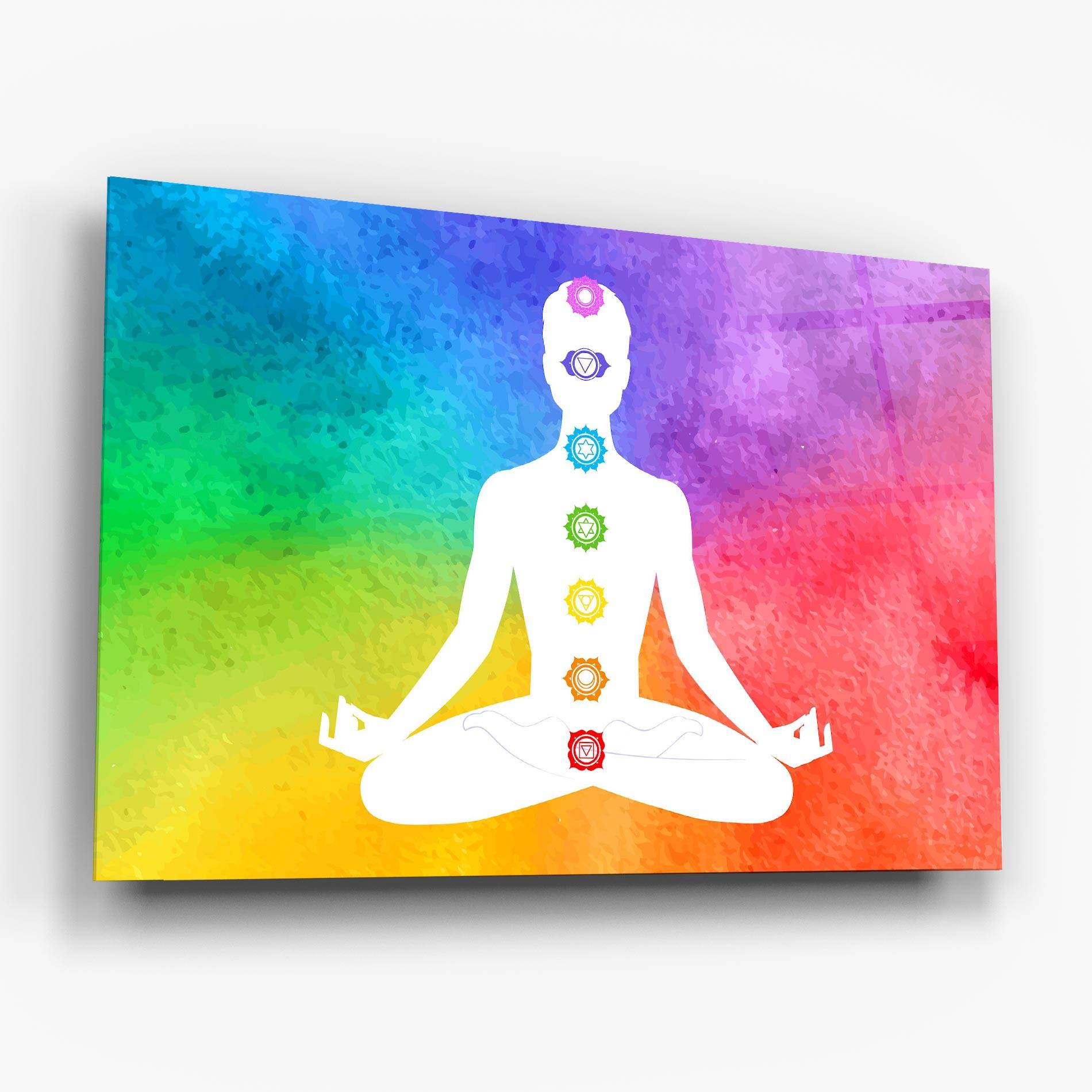 Glasbild Colorful Yoga Pose mockup 6