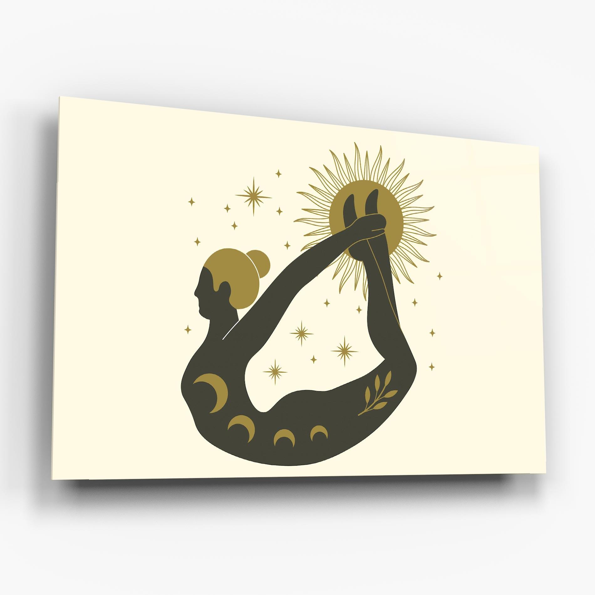 Glasbild Dhanurasana mockup 6