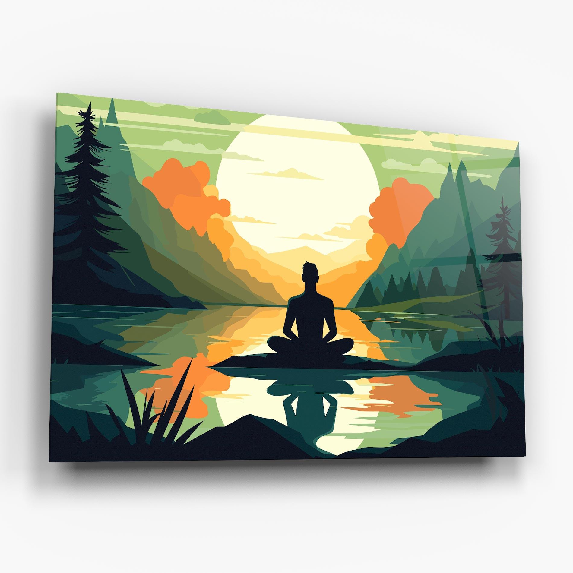 Glasbild Forest Yoga mockup 6