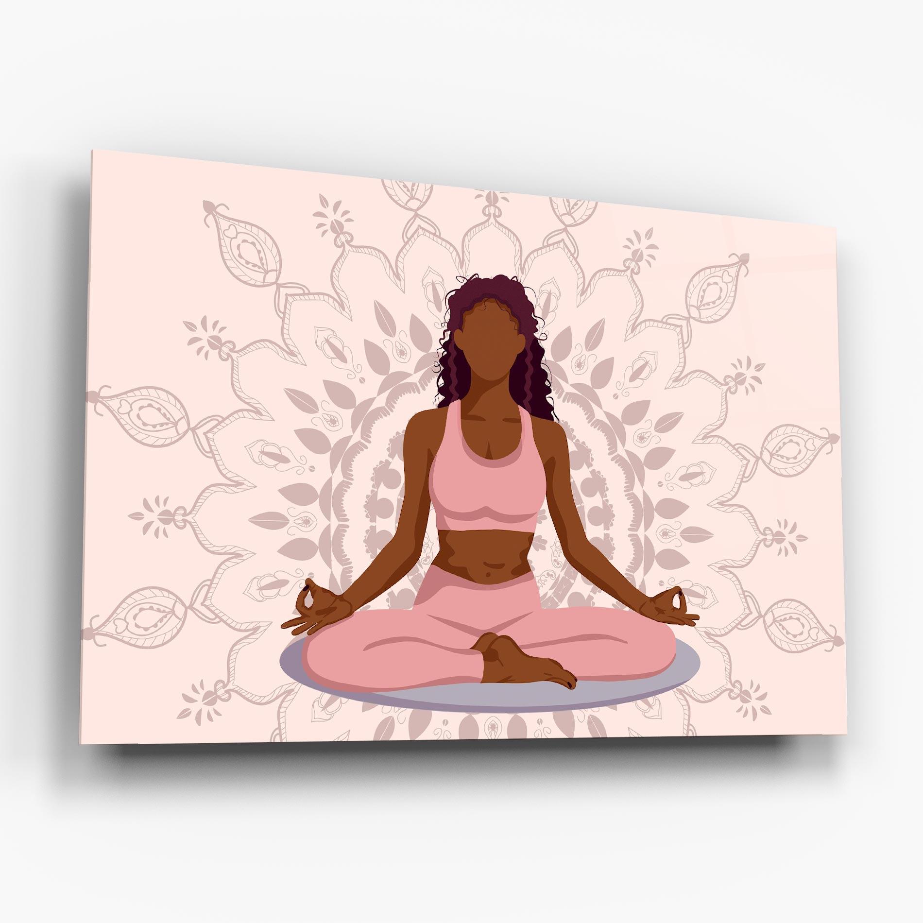 Glasbild Lotus Position mockup 6