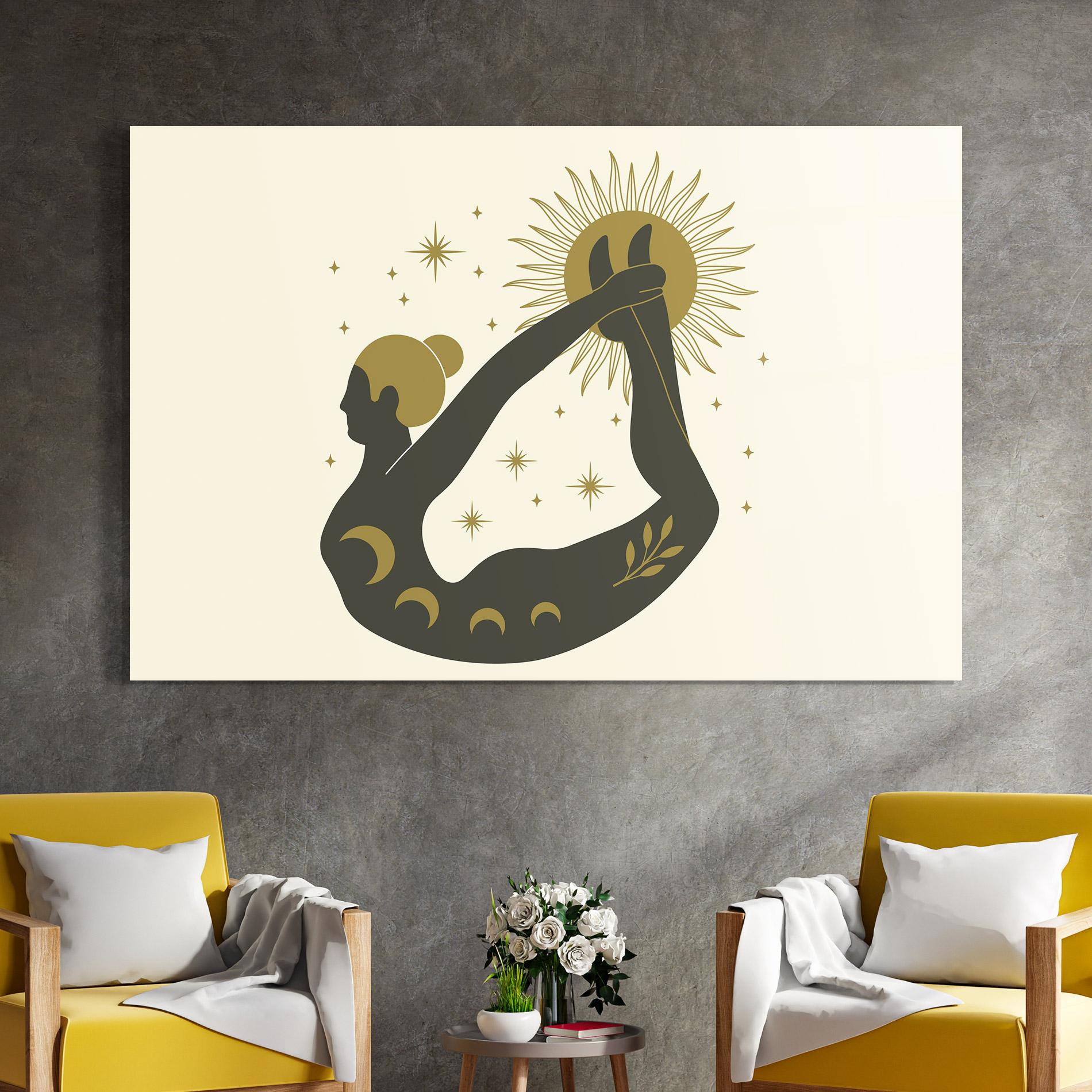 Glasbild Dhanurasana mockup 4