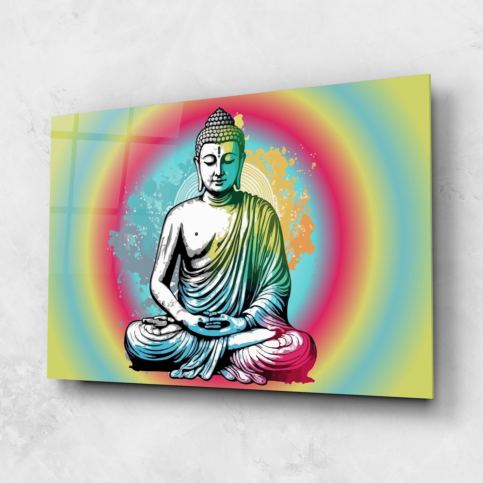 Glasbild Budha Yoga mockup 1