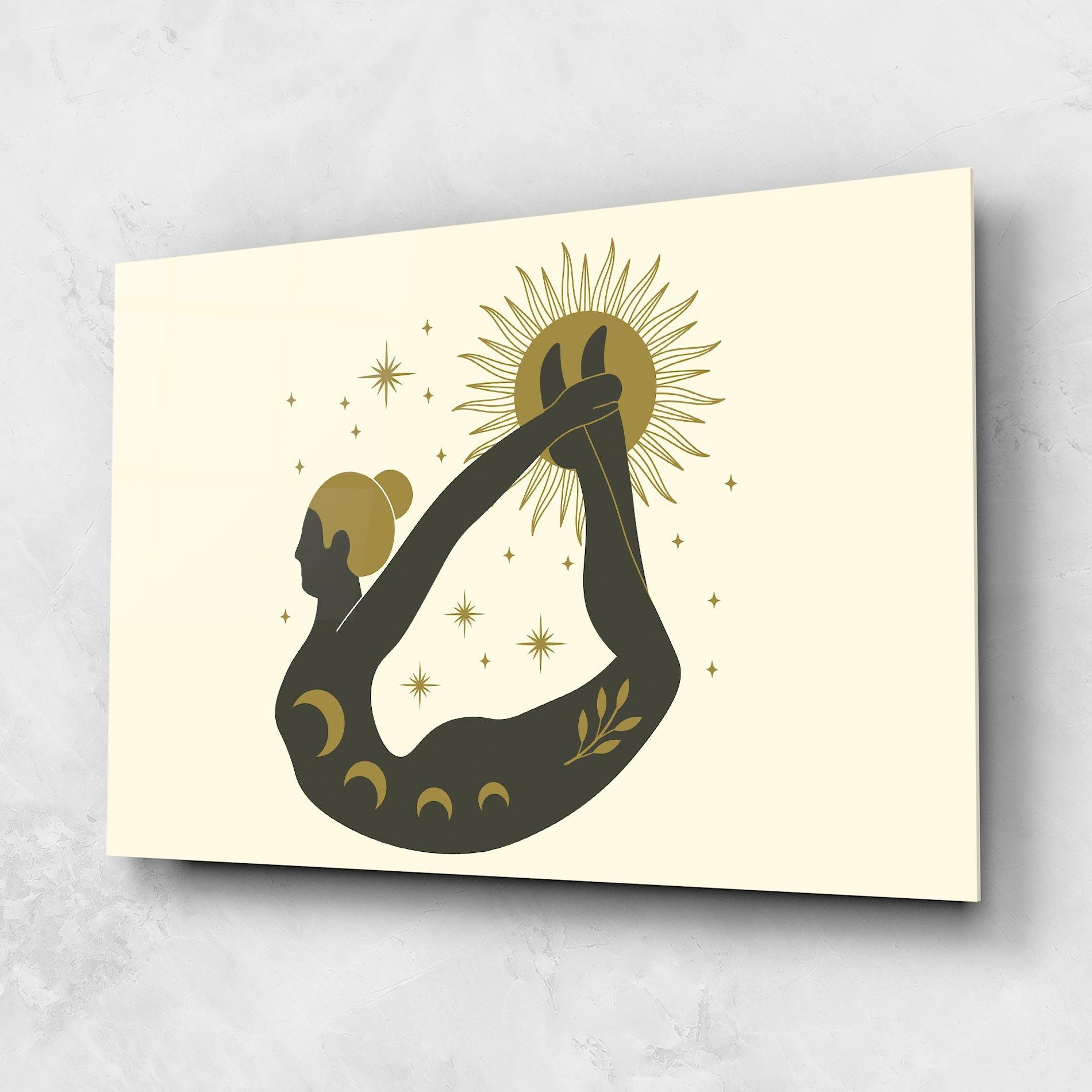 Glasbild Dhanurasana mockup 1