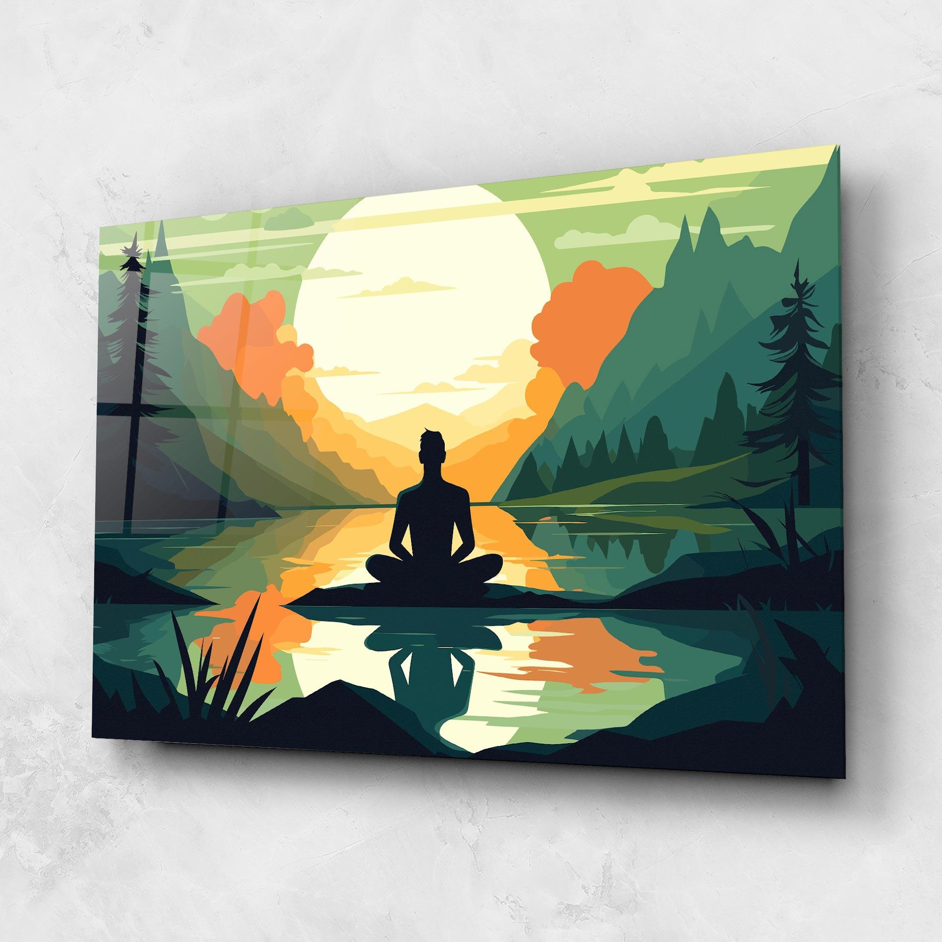 Glasbild Forest Yoga mockup 1