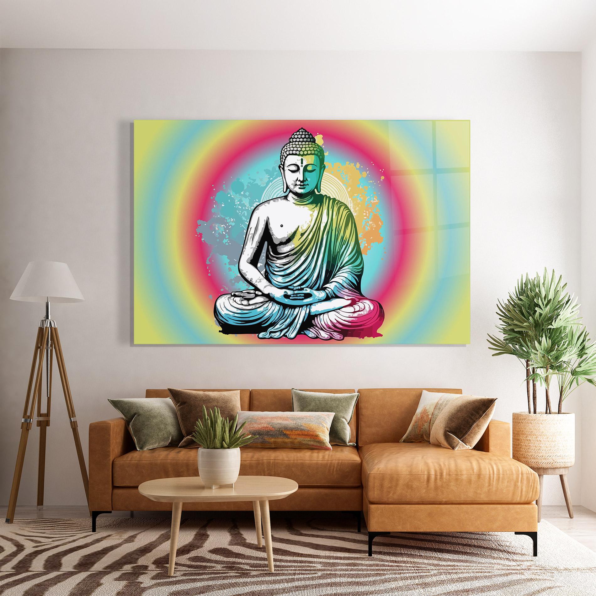 Glasbild Budha Yoga mockup 7