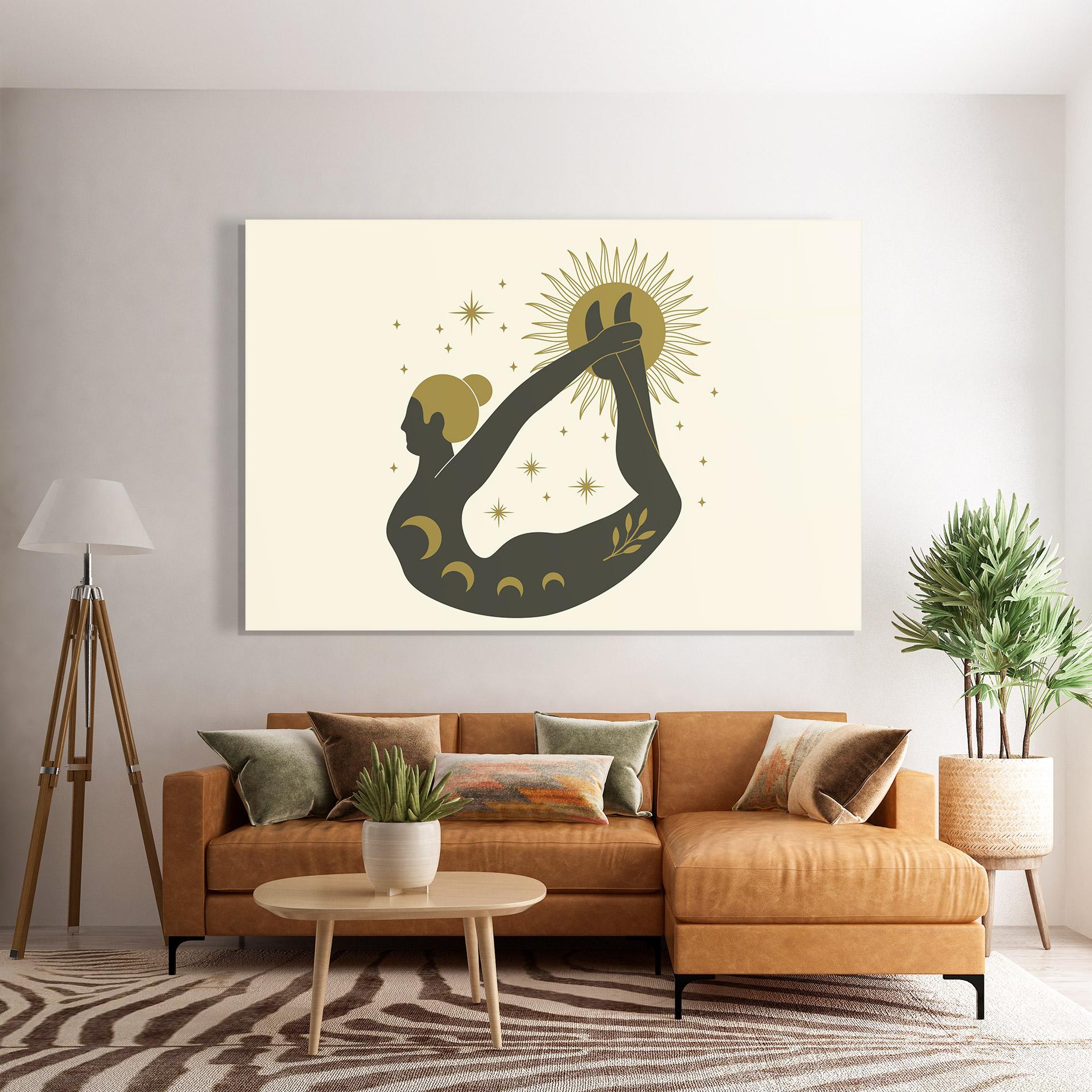 Glasbild Dhanurasana mockup 7