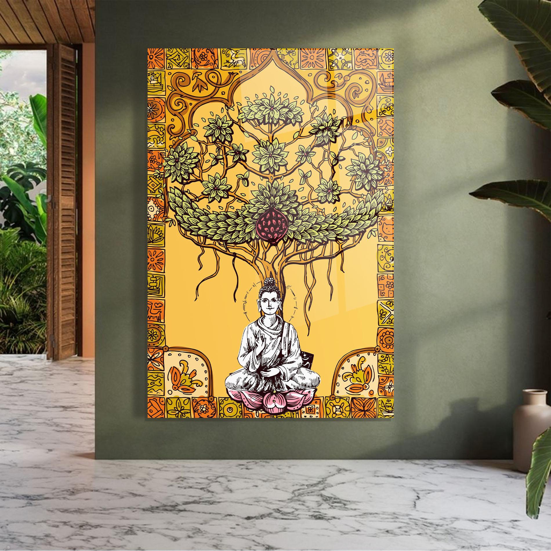 Glasbild Meditation Three mockup 7