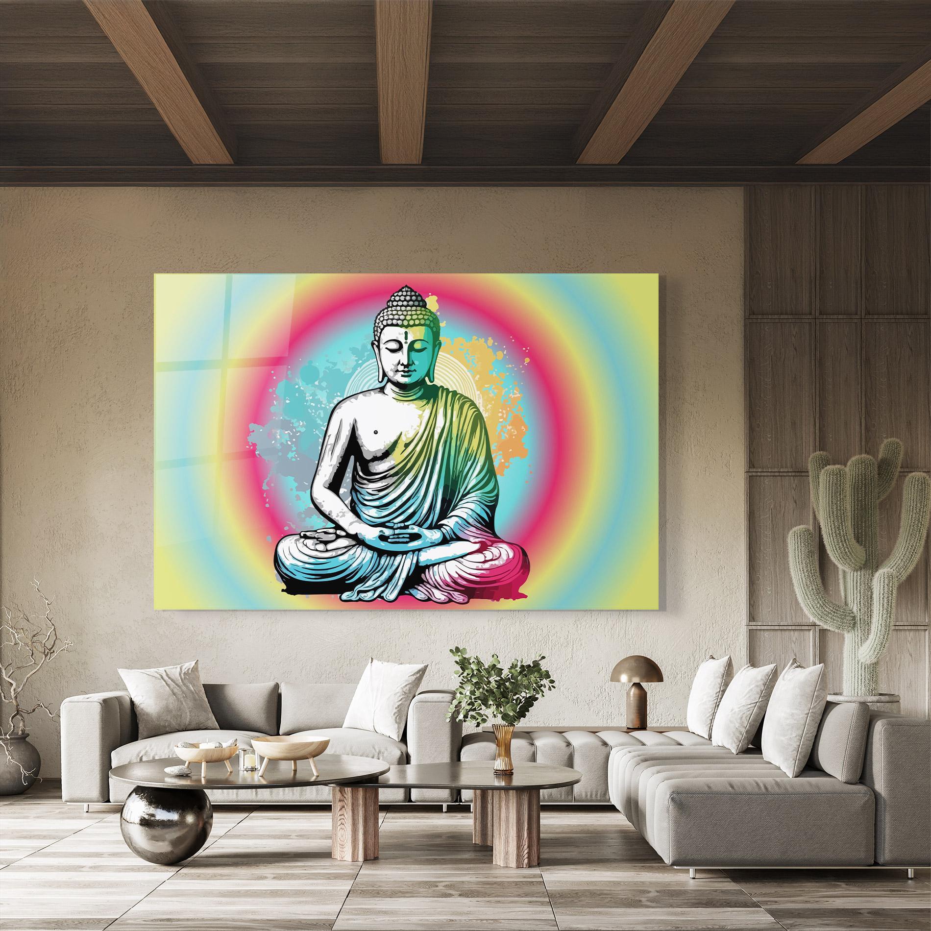 Glasbild Budha Yoga mockup 8