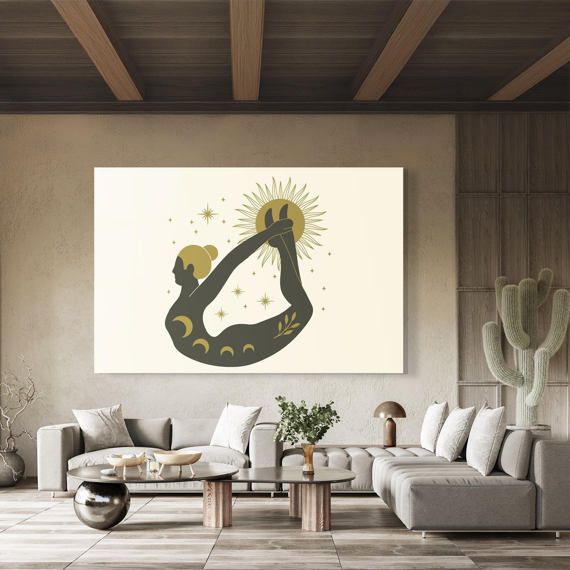 Glasbild Dhanurasana mockup 8