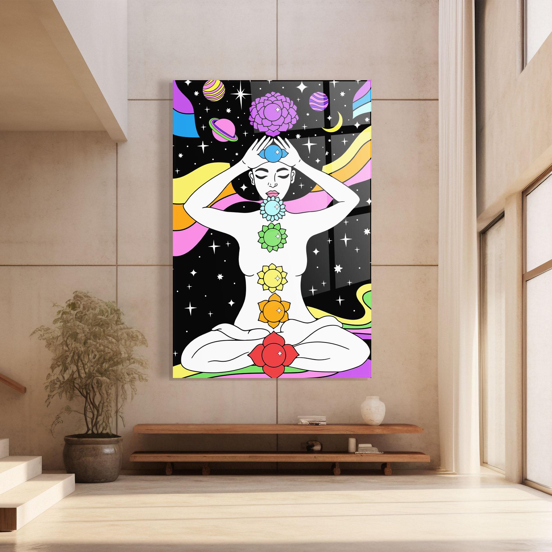 Glasbild Chakras Meditation mockup 8
